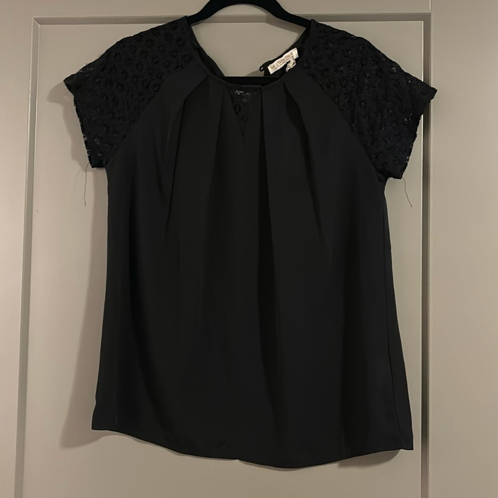 La P’tite Etoile- Women’s Black Short Sleeve Blouse- Sz 1
